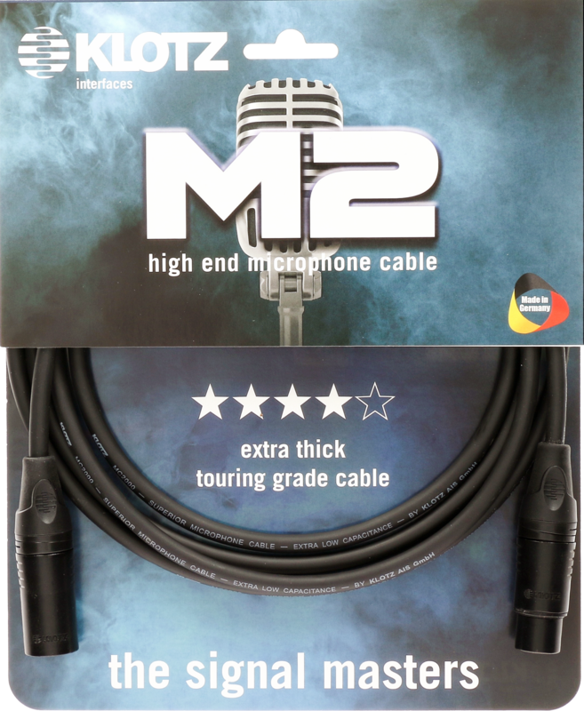 M2 Mic Câble noir 15m, XLR 3p. F/M KLOTZ noir